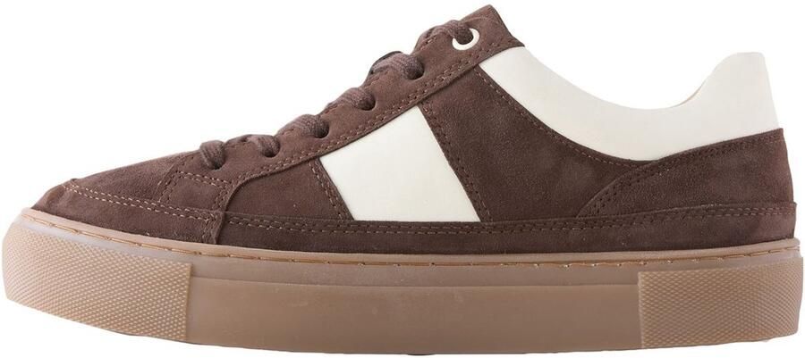 Next Dames Forever Comfort leren grove vetersneakers met strepen op de zijkanten Bruin