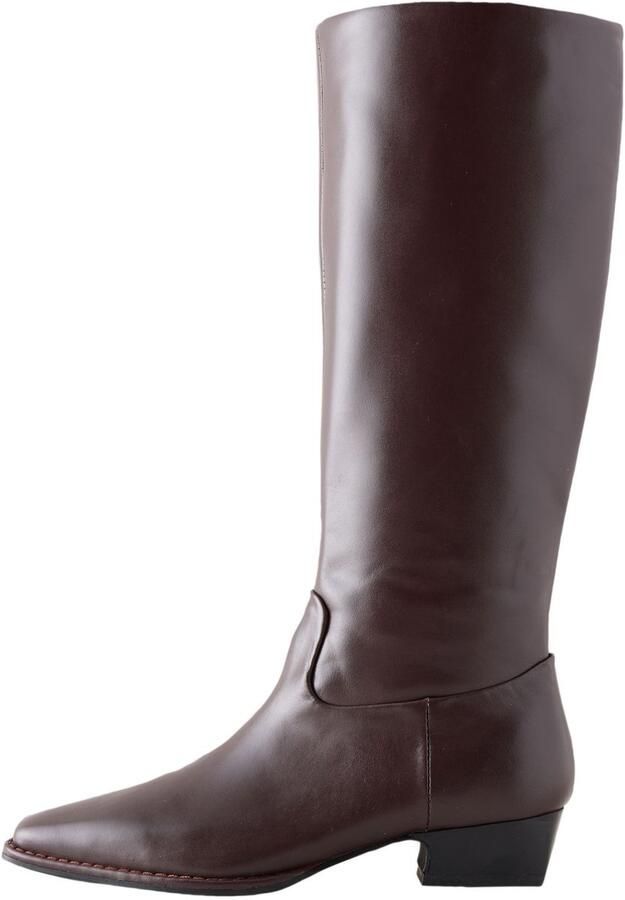 Next Dames Forever Comfort leren kniehoge laarzen in westernstijl met beitelneus Rood