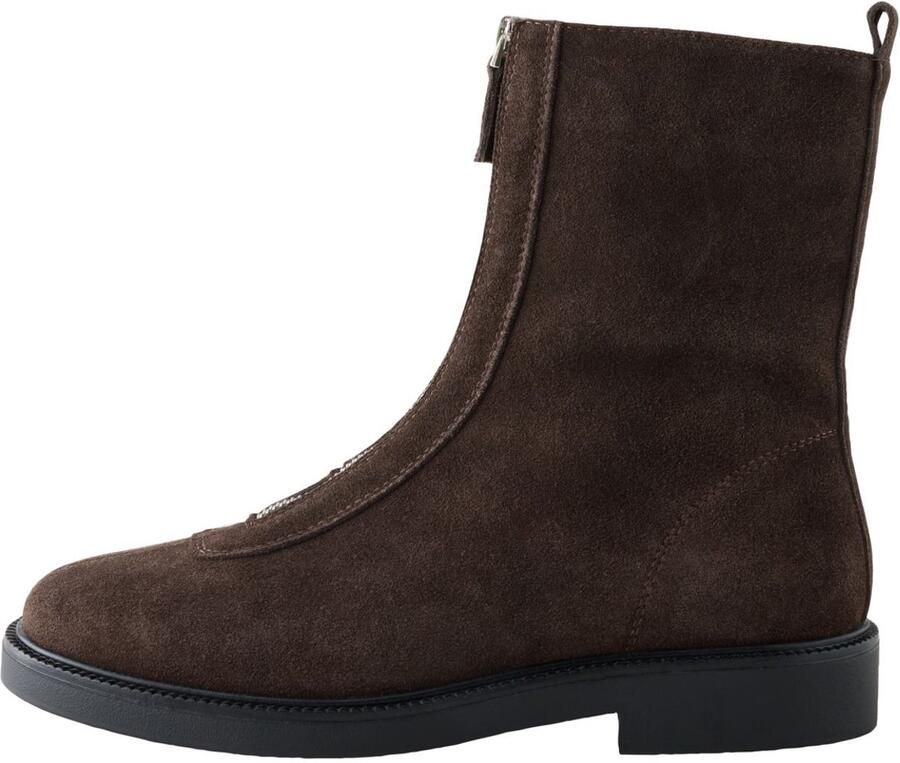 Next Dames Forever Comfort leren laarzen met rits aan de voorkant Bruin
