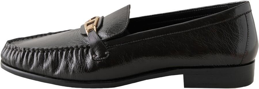Next Dames Forever Comfort leren loafers met rand Zwart