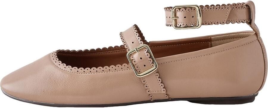 Next Dames Forever Comfort leren Mary Jane-schoenen met geschulpte rand Huidkleur