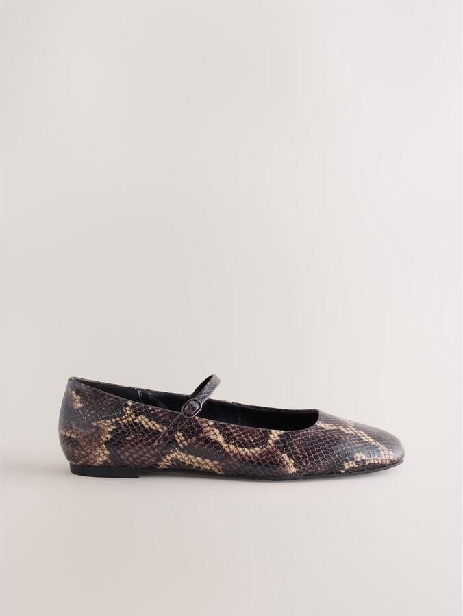 Next Dames Forever Comfort leren Mary Jane-schoenen met vierkante neus Dierenprint