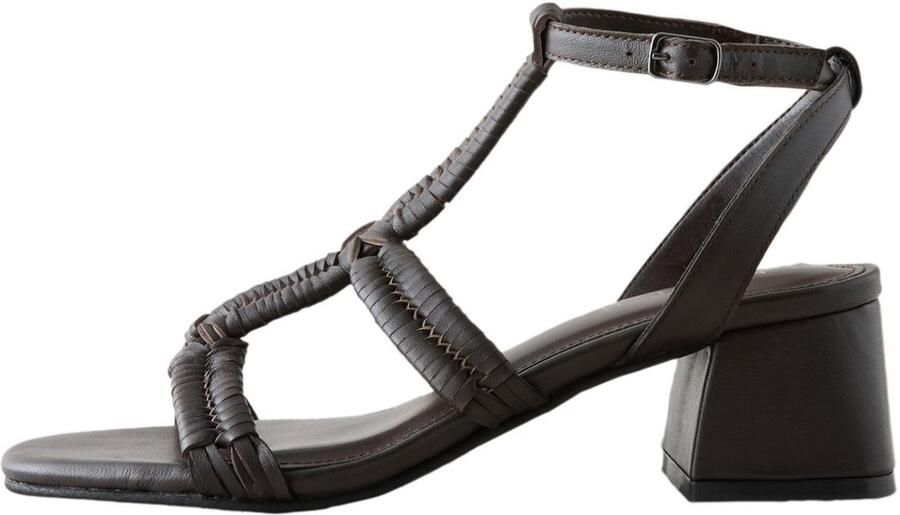 Next Dames Forever Comfort leren sandalen met blokhakken Bruin