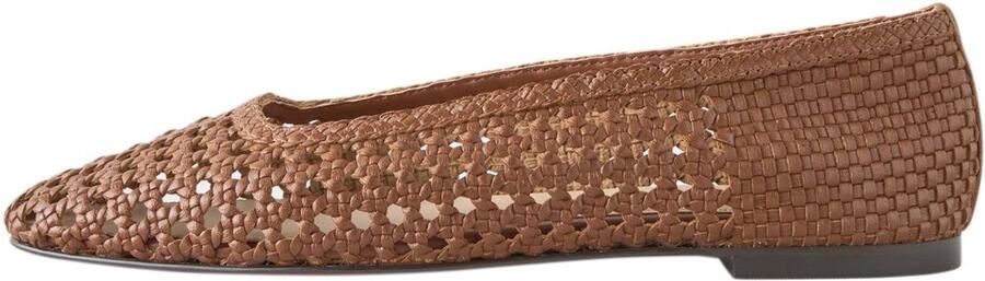 Next Dames Forever Comfort leren schoenen met geweven bovenkant Bruin
