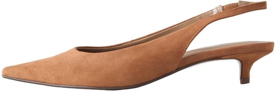 Next Dames Forever Comfort leren schoenen met lage hak hielbandje en puntige neus Bruin