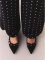 Next Dames Forever Comfort leren schoenen met puntneus en uitsnijding Zwart - Zwart