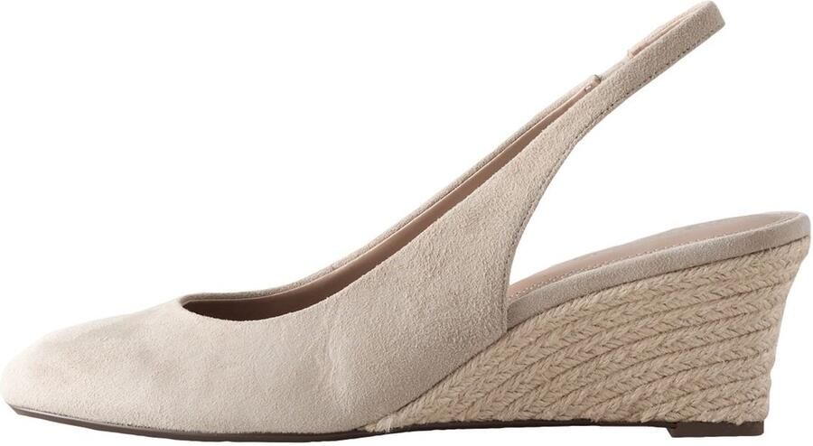 Next Dames Forever Comfort leren sleehakken met hielbandje en dichte neus Naturel