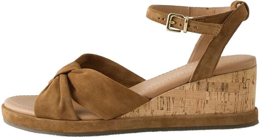 Next Dames Forever Comfort leren sleehakken met kurkzool Bruin