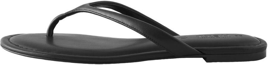 Next Dames Forever Comfort leren teenslipper met ronde neus Zwart