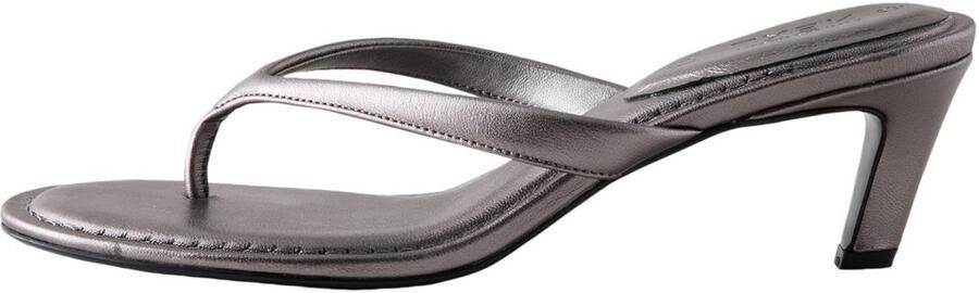 Next Dames Forever Comfort leren teenslippers met ronde neus Metallic
