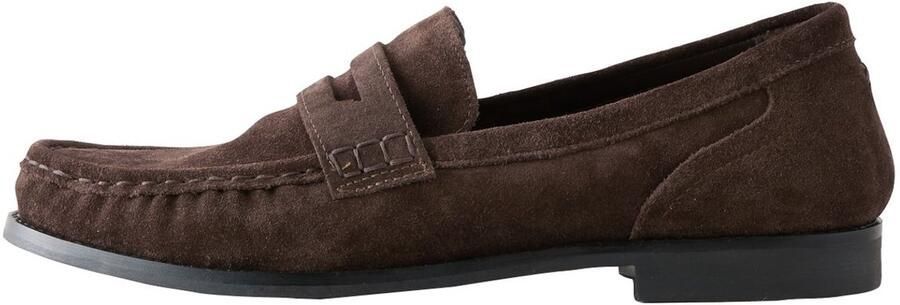 Next Dames Forever Comfort leren zadelloafers met franjes Bruin