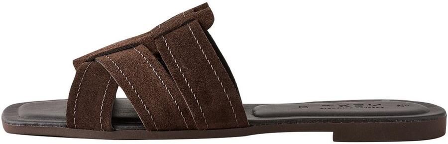 Next Dames Forever Comfort muilsandalen met stiksels en extra brede pasvorm Bruin