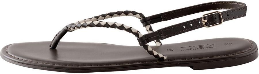 Next Dames Forever Comfort platte sandalen met gevlochten bandjes Zwart