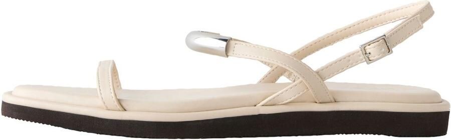 Next Dames Forever Comfort platte sandalen met vierkante neus en metalen versiering Crème