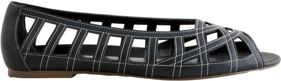 Next Dames Forever Comfort platte schoenen met open neus en extra brede pasvorm Zwart