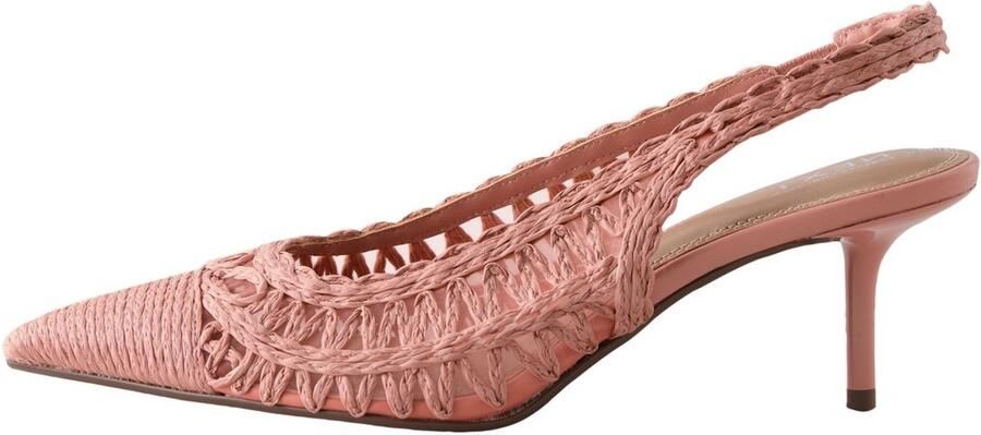 Next Dames Forever Comfort pumps met hielbandje en puntige raffia neus Roze