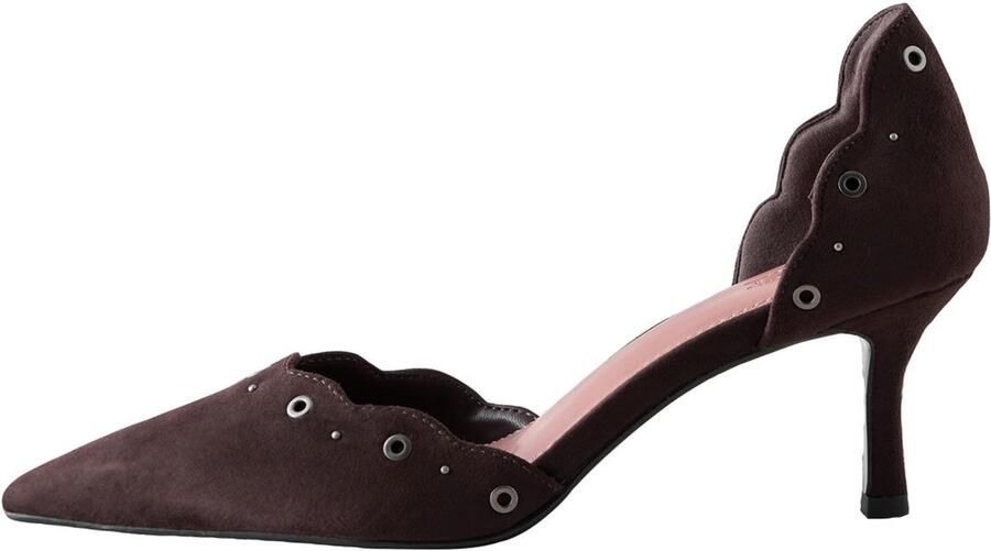 Next Dames Forever Comfort pumps van imitatiesuède met oogjes en tweedelige puntige neus Bruin