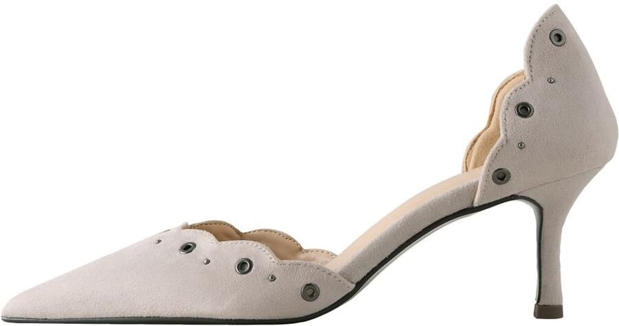 Next Dames Forever Comfort pumps van imitatiesuède met oogjes en tweedelige puntige neus Grijs