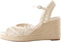 Next Dames Forever Comfort raffia sleehakken met open neus Crème - Beige