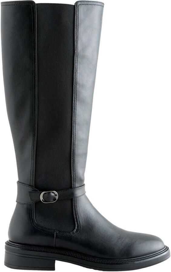 Next Dames Forever Comfort ruiterlaarzen met gespdetail Zwart