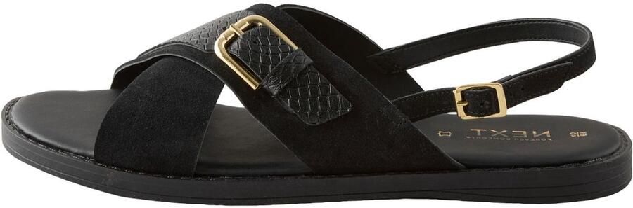 Next Dames Forever Comfort sandalen met gespdetail en hielbandje Zwart