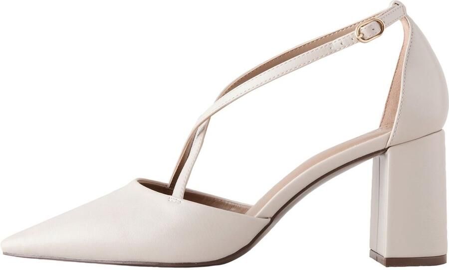 Next Dames Forever Comfort sandalen met kruisbandjes en blokhakken Crème
