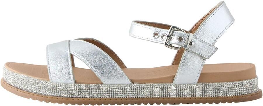 Next Dames Forever Comfort sandalen met kruisbandjes Zilver