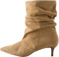 Next Dames Forever Comfort slappe leren enkellaarzen met hak Bruin - Cappuccino