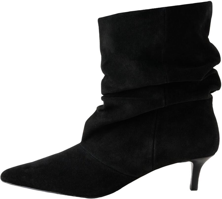 Next Dames Forever Comfort slappe leren enkellaarzen met hak Zwart
