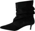 Next Dames Forever Comfort slappe leren enkellaarzen met hak Zwart - Zwart