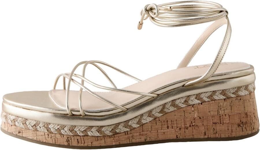 Next Dames Forever Comfort sleehakken met plateauzool en bandjes Metallic