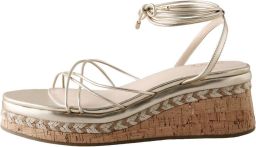 Next Dames Forever Comfort sleehakken met plateauzool en bandjes Metallic