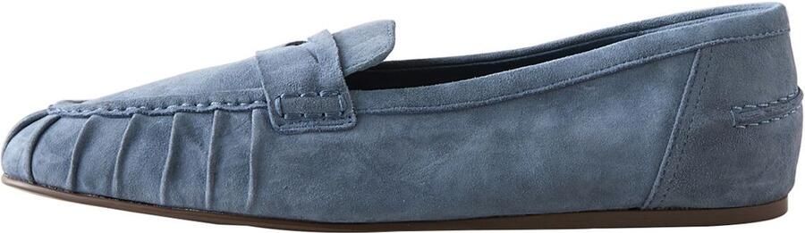 Next Dames Forever Comfort suède loafers met franjes Blauw