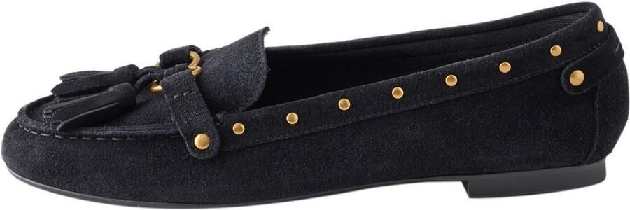 Next Dames Forever Comfort suède loafers met rand Zwart