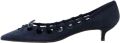 Next Dames Forever Comfort suède pumps met lage hak en uitsnijding Blauw - Navy