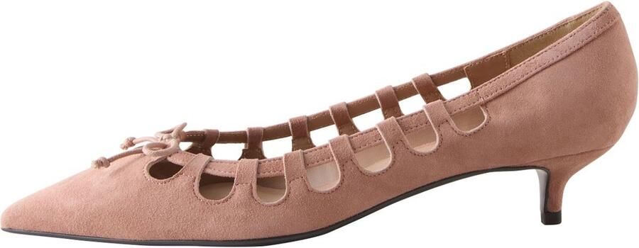 Next Dames Forever Comfort suède pumps met lage hak en uitsnijding Roze