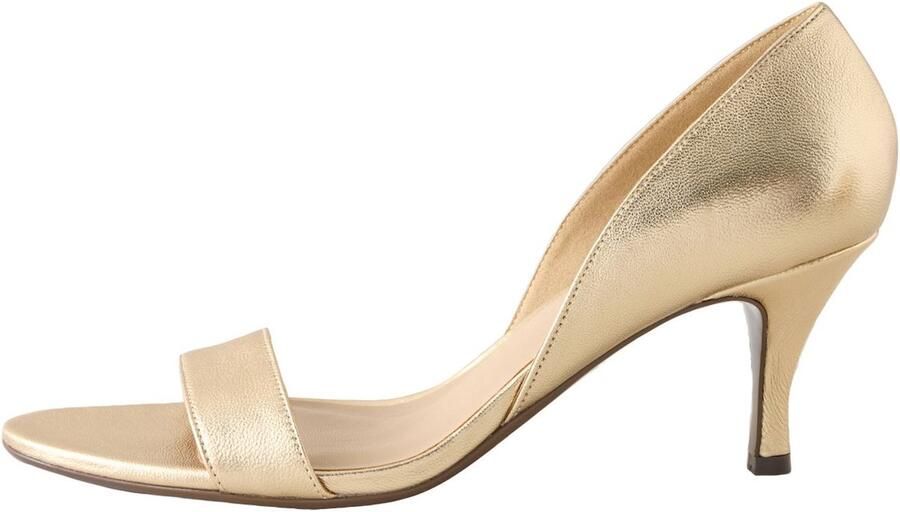 Next Dames Forever Comfort suède sandalen met tweedelige hak Goud