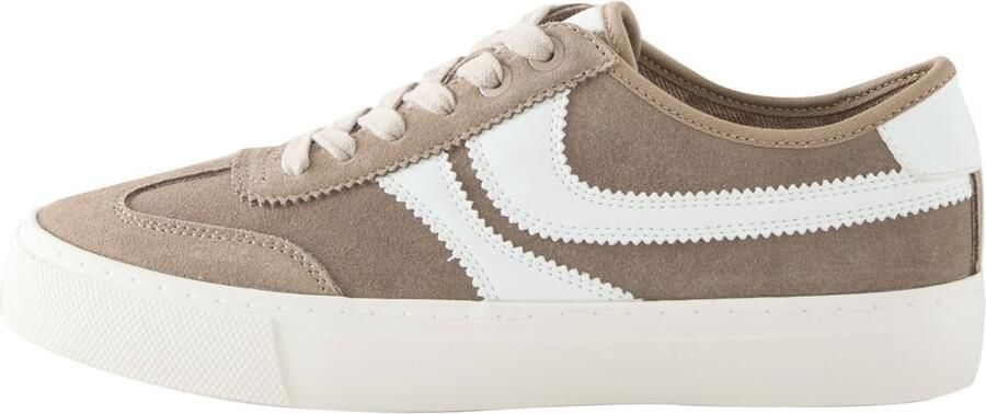 Next Dames Forever Comfort suède skatersneakers met veters en strepen aan de zijkant Bruin