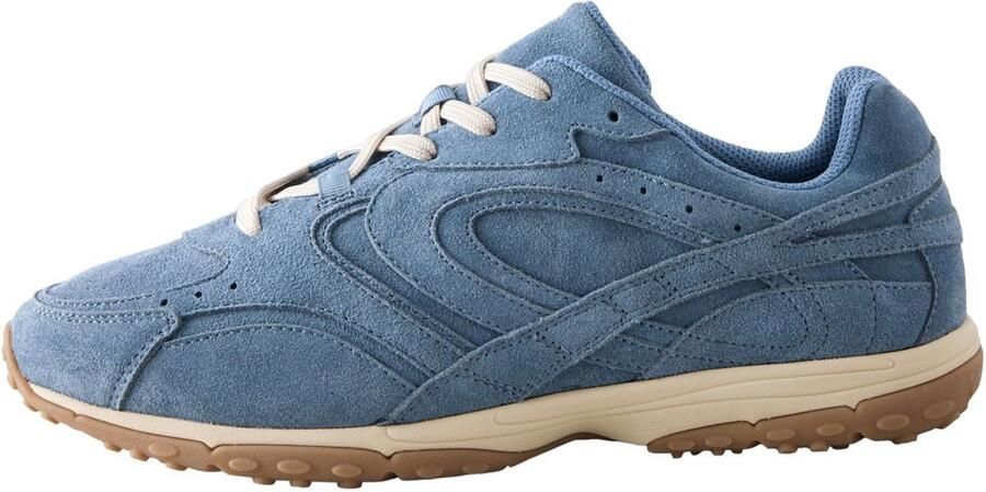 Next Dames Forever Comfort suède sneakers met golfpatroon op de zolen Blauw