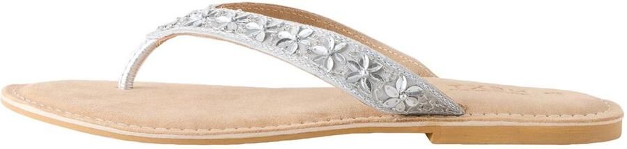 Next Dames Forever Comfort teensandalen met kraaltjes en extra brede pasvorm Zilver