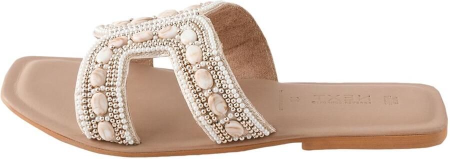 Next Dames Forever Comfort versierde muiltjes met extra brede pasvorm Goud