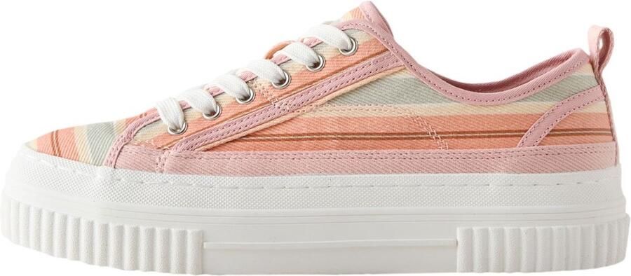 Next Sneakers laag 'Forever Comfort' lichtgroen koraal lichtoranje wit