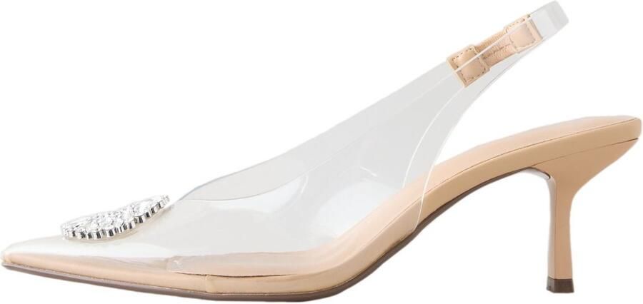 Next Dames Forever Comfort vinyl hakken met hielbandje en juweelversiering Huidkleur