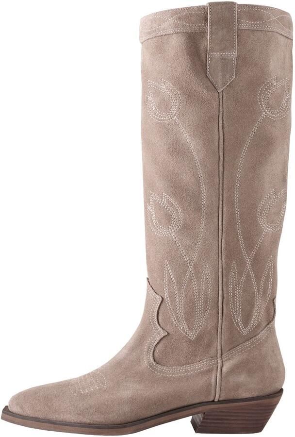 Next Dames Forever Comfort westernlaarzen tot aan de knie met stiksels Bruin