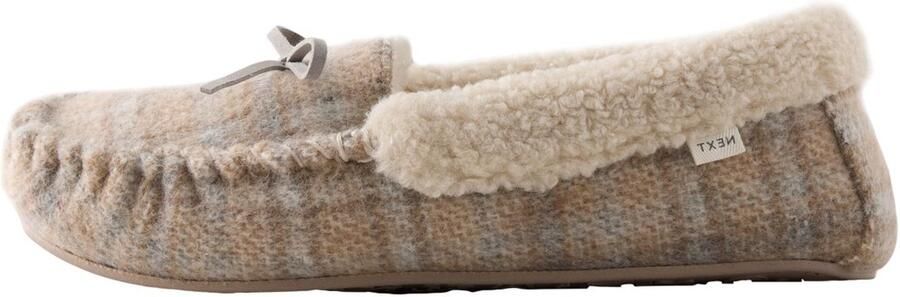 Next Dames Geruite moccasinloafers Grijs