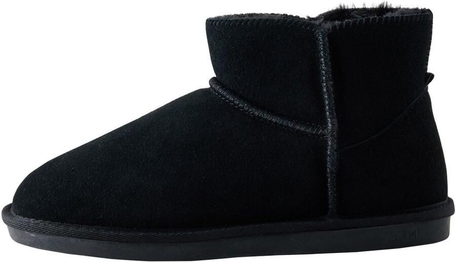 Next Dames Gevoerde imitatiesuède pantoffellaarzen Zwart