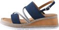 Next Dames Leren sportsandalen met glitterdetail sleehak en open hiel Blauw - Navy