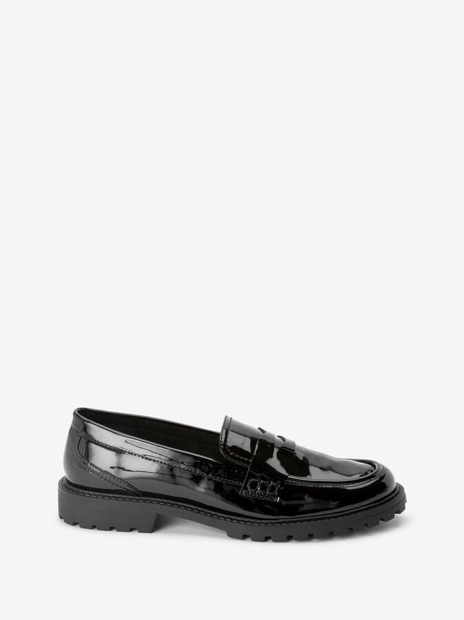 Next Dames Loafers van lakleer met dikke zool Zwart