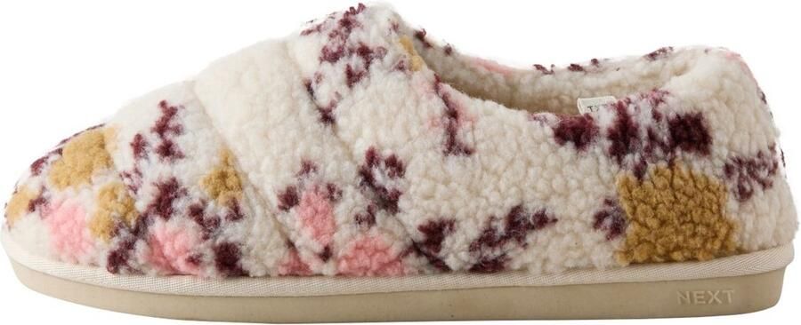 Next Huisschoenen mosterd donkerlila lichtroze wolwit