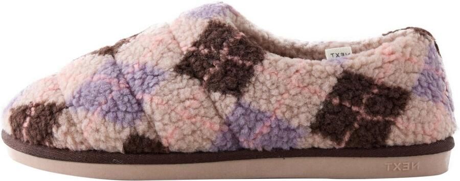 Next Huisschoenen 'Mini Borg' donkerbruin lavendel rosa